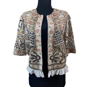 La Bellum Hillary Scott Embroidered Beaded Jacket XS